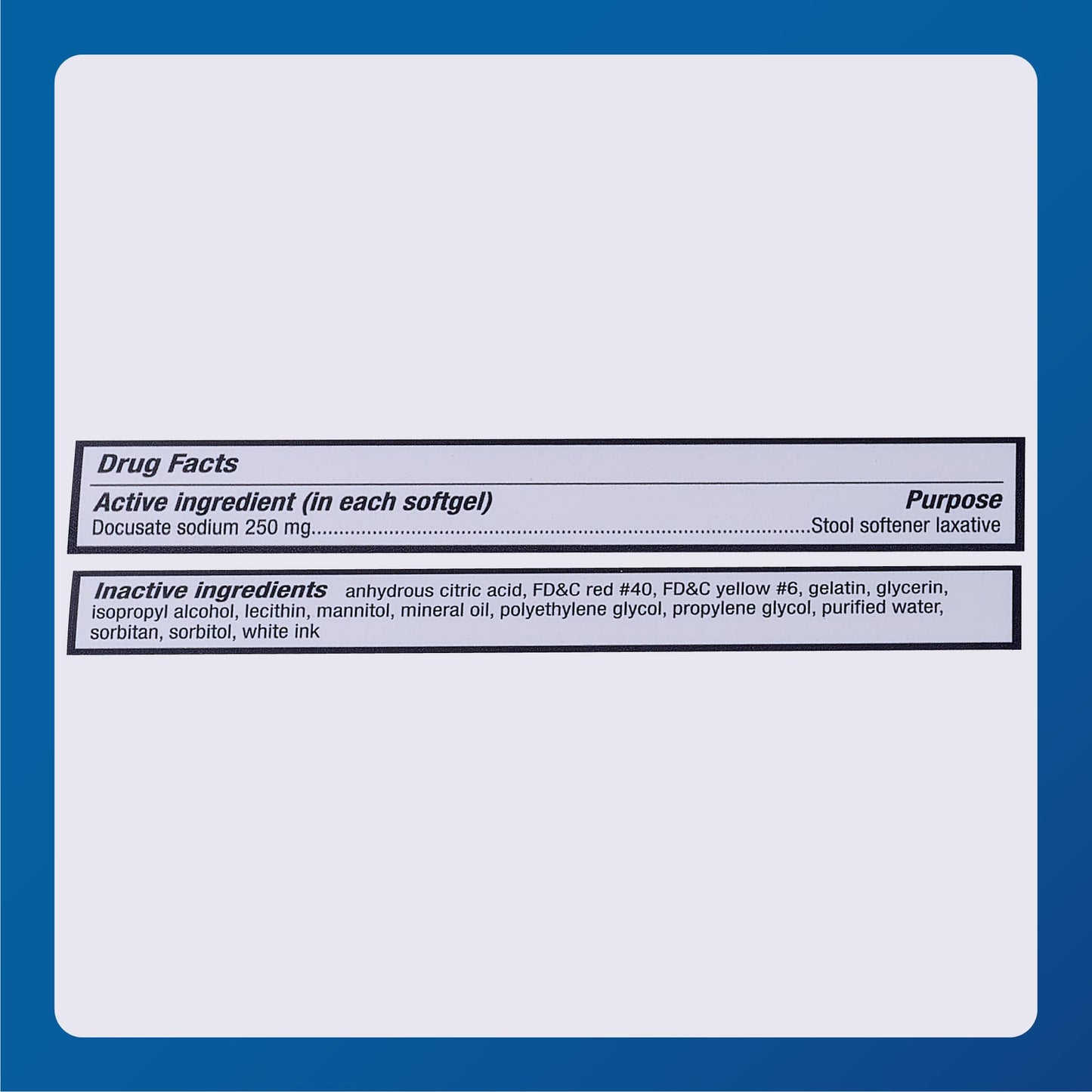 Major Docusate Sodium 250 mg Extra Strength Stool Softener | Gentle Relief