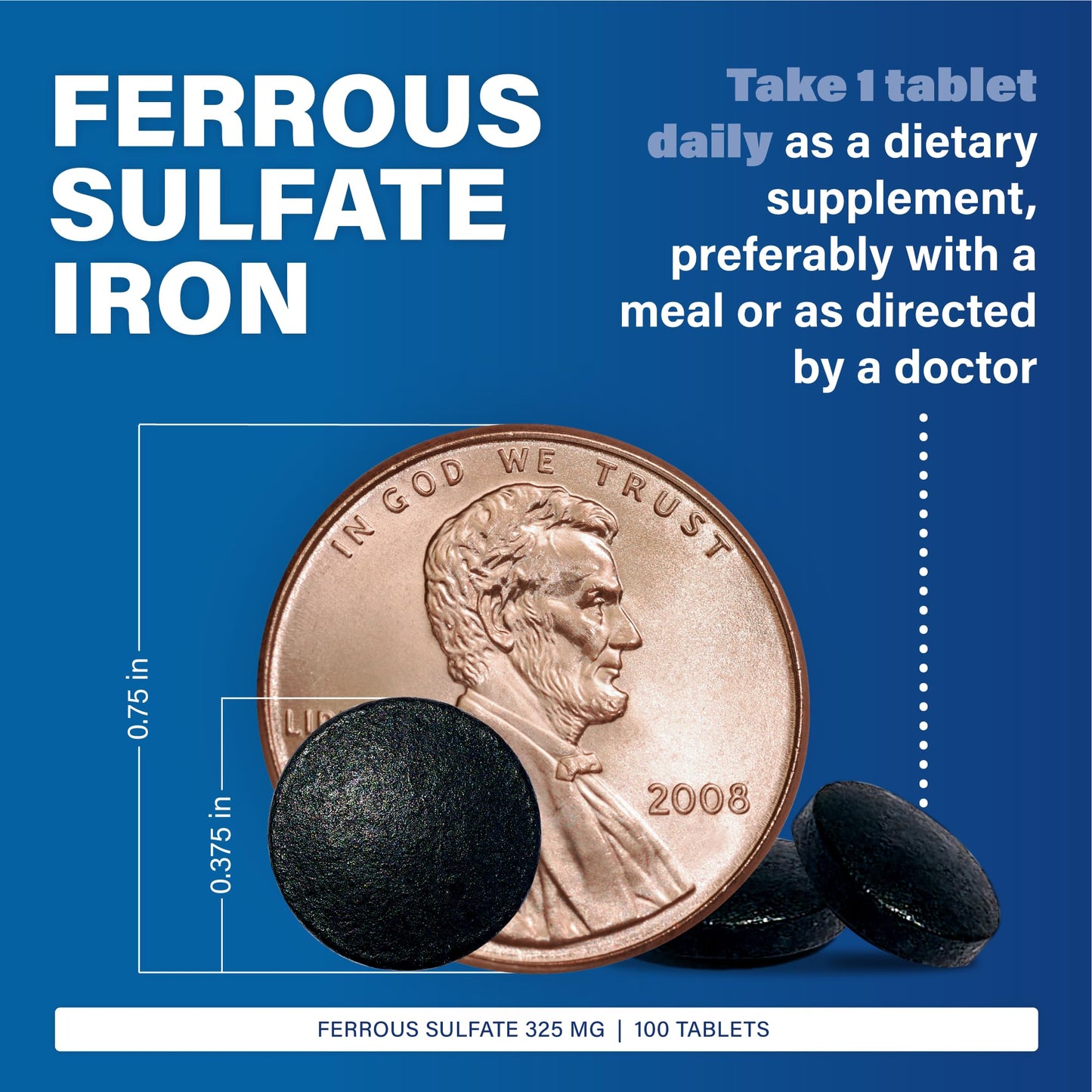 Major Ferosul 325mg Ferrous Sulate – Green Tablets (100 ct)
