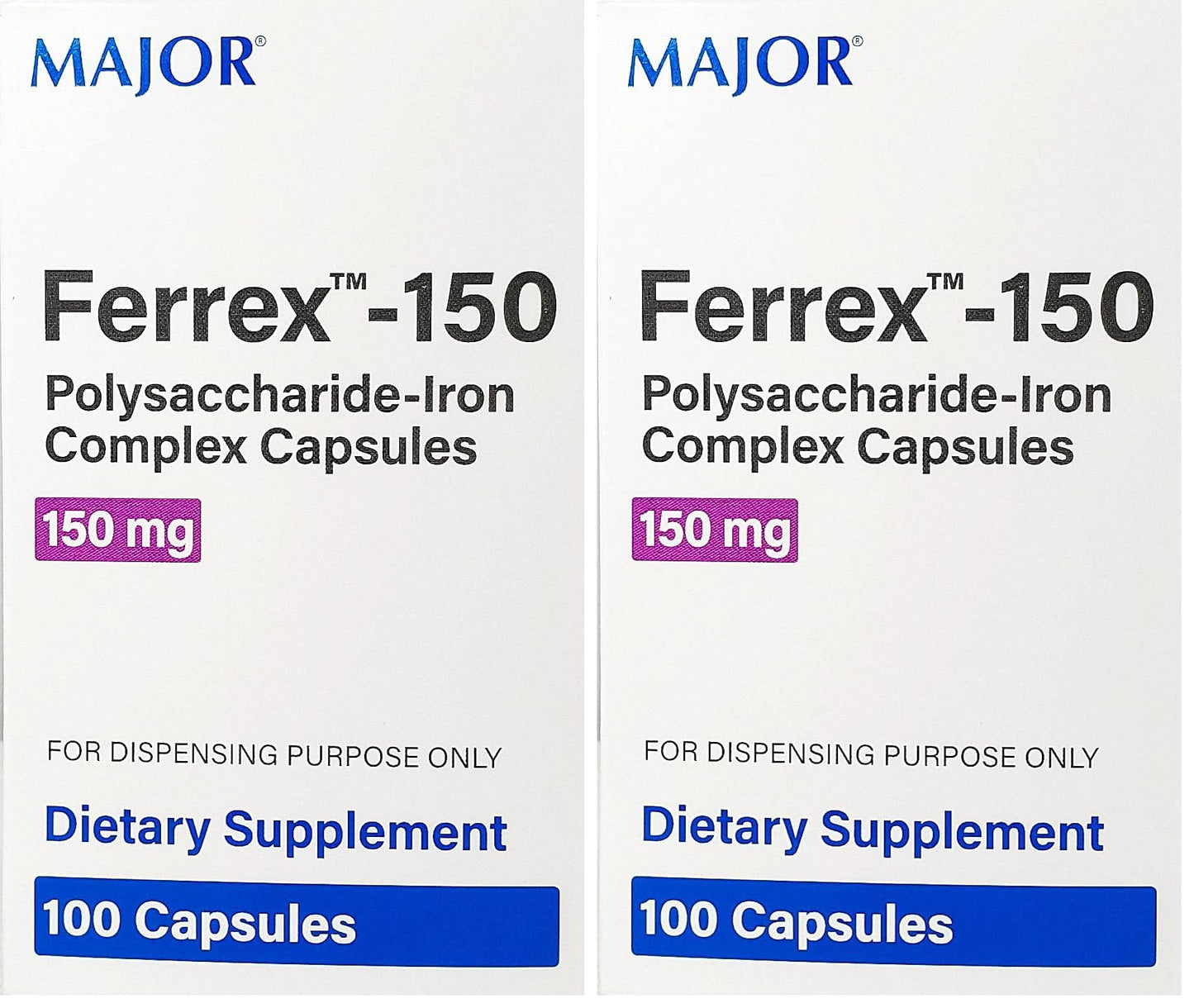 Ferrex-150 Polysaccharide-Iron Complex Capsules – Pack of 2 | Major Pharm
