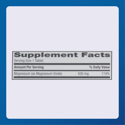 Major Magnesium 500mg – Magnesium Oxide Tablets | Dietary Supplement (2 Pack)