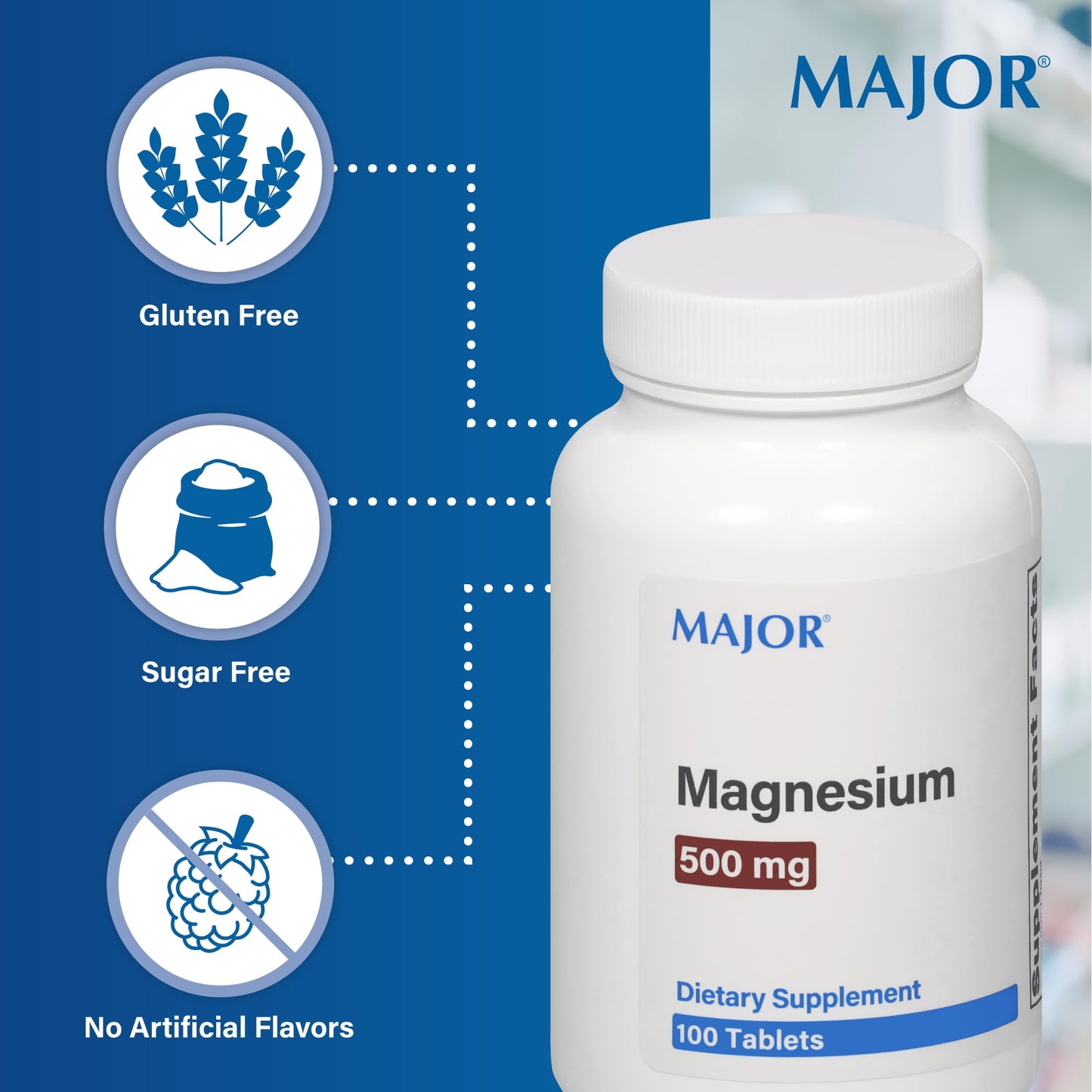 Major Magnesium 500mg – Magnesium Oxide Tablets | Dietary Supplement (2 Pack)
