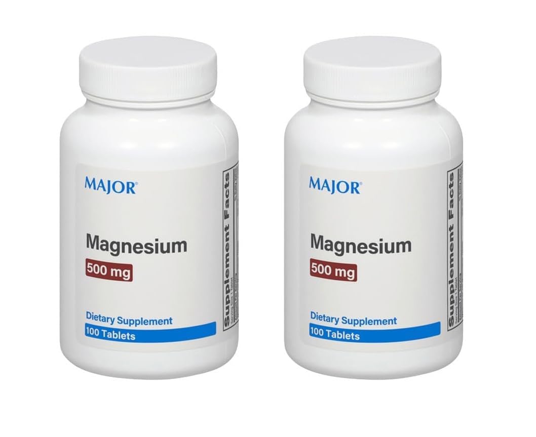 Major Magnesium 500mg – Magnesium Oxide Tablets | Dietary Supplement (2 Pack)
