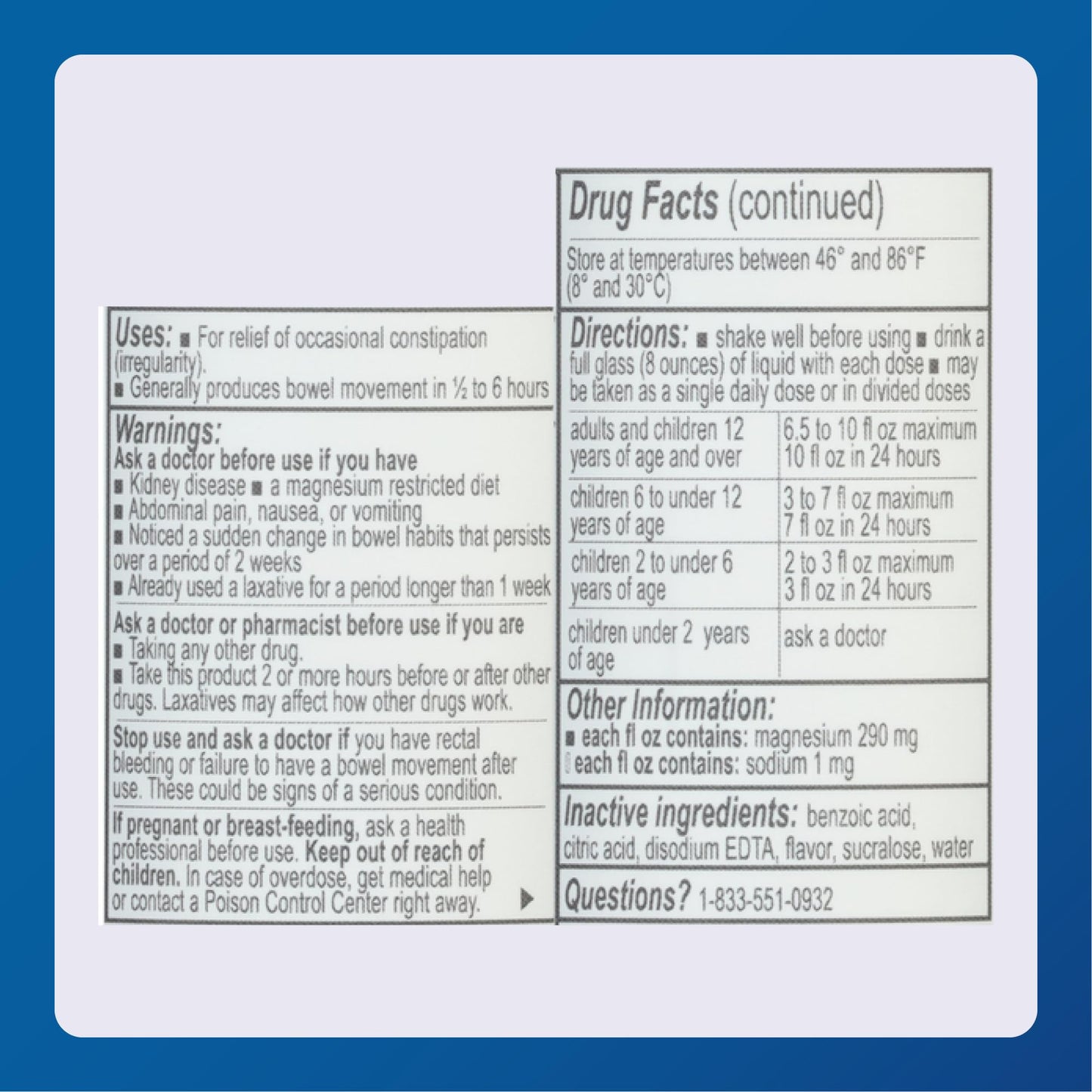 Major Magnesium Citrate Saline Laxative – Lemon Flavor, 10 fl oz (3 Pack)