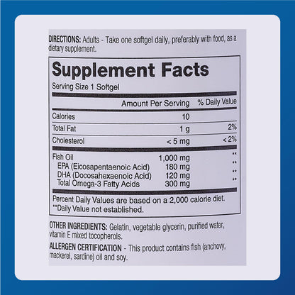 MAJOR Omega-3 Fish Oil 1000mg - 100 Softgels (3-Pack) | Dietary Supplement