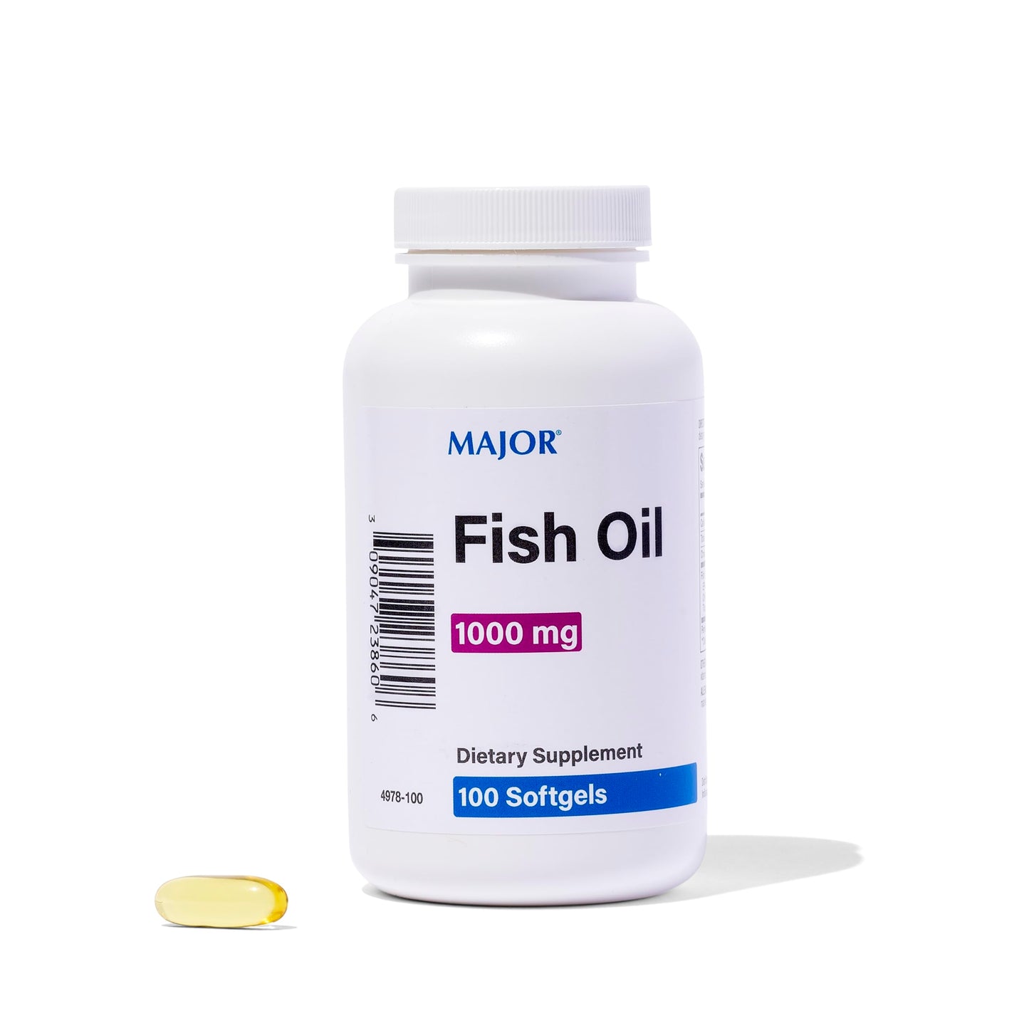 MAJOR Omega-3 Fish Oil 1000mg - 100 Softgels (1-Pack) | Dietary Fish Oil Supplement