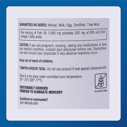 MAJOR Omega-3 Fish Oil 1000mg - 100 Softgels (3-Pack) | Dietary Supplement
