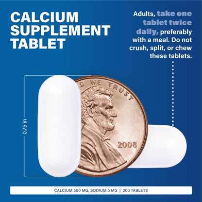 Major Oyster Shell Calcium 500 mg – Daily Calcium Supplement, 300 Tablets