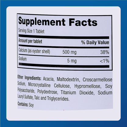 Major Oyster Shell Calcium 500 mg – Daily Calcium Supplement, 300 Tablets
