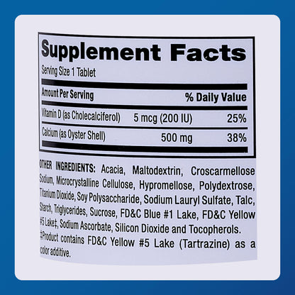 Major Oyster Shell Calcium 500 mg with Vitamin D3 (200 IU) – 300 Tablets