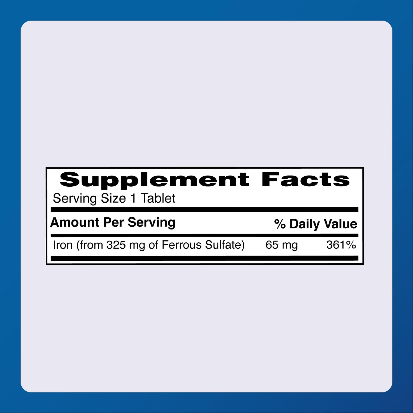 Major FeroSul Ferrous Sulate 325 mg – Iron Supplement for Women & Men, Easy-to-Swallow Red Tablets, 1000 Count