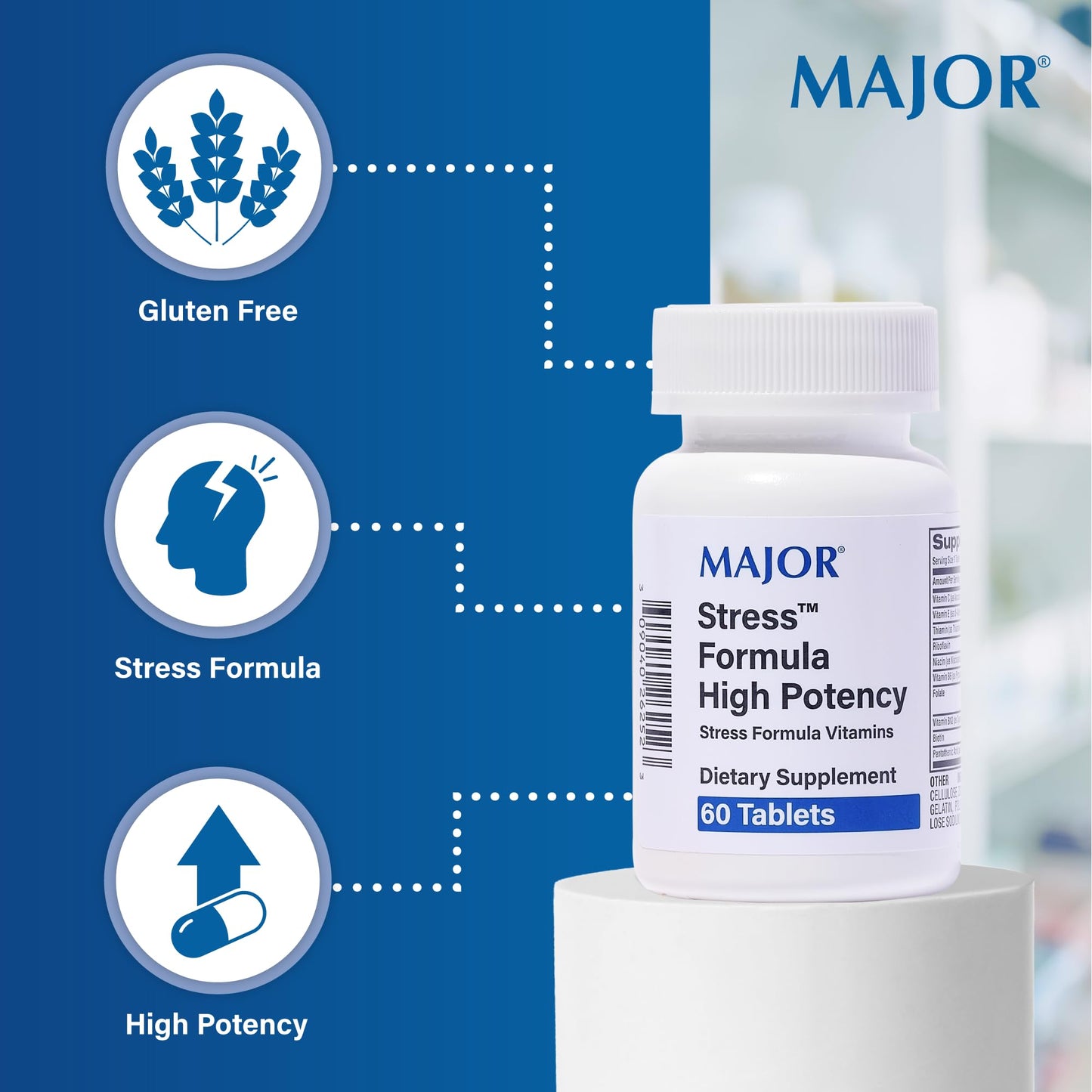 MAJOR Stress Formula – High Potency Stress Vitamins (60 Tablets)
