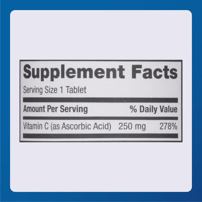 MAJOR Vitamin C 250 mg – 100 Tablets (1 Pack) | Dietary Supplement