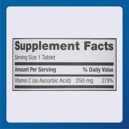 MAJOR Vitamin-C 250 mg Tablets – 100 CT (Pack of 2) | Major Pharmaceuticals