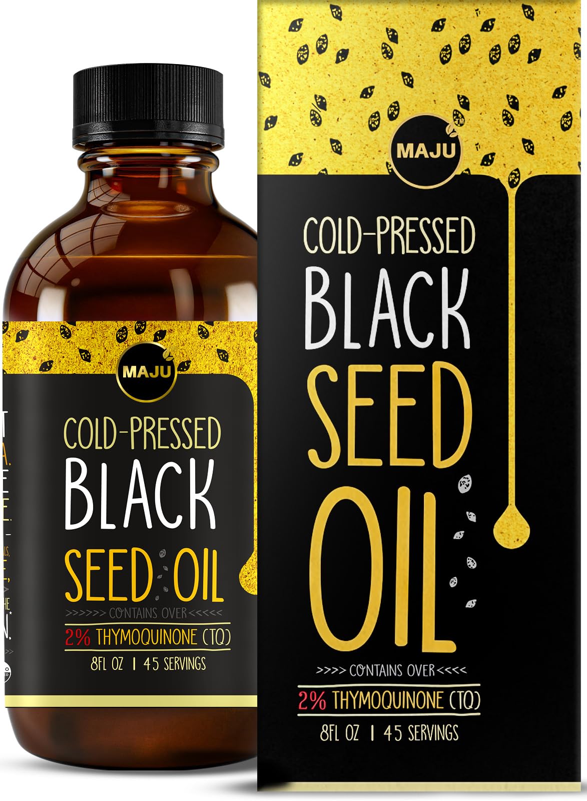 MAJU Black Seed Oil 8 oz – Cold-Pressed Turkish Black Cumin, 3x Thymoquinone, Liquid Pure Blackseed Oil