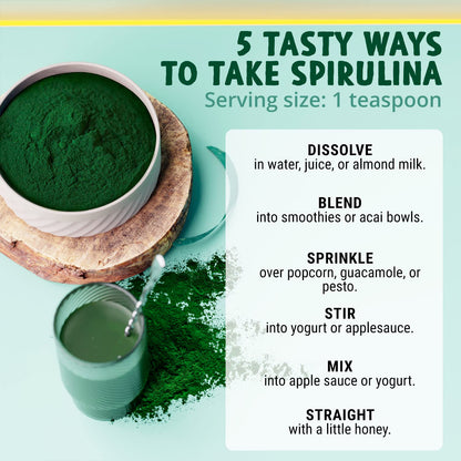 MAJU Organic Spirulina Powder .5 lb – Microcystin Free & Non-Irradiated