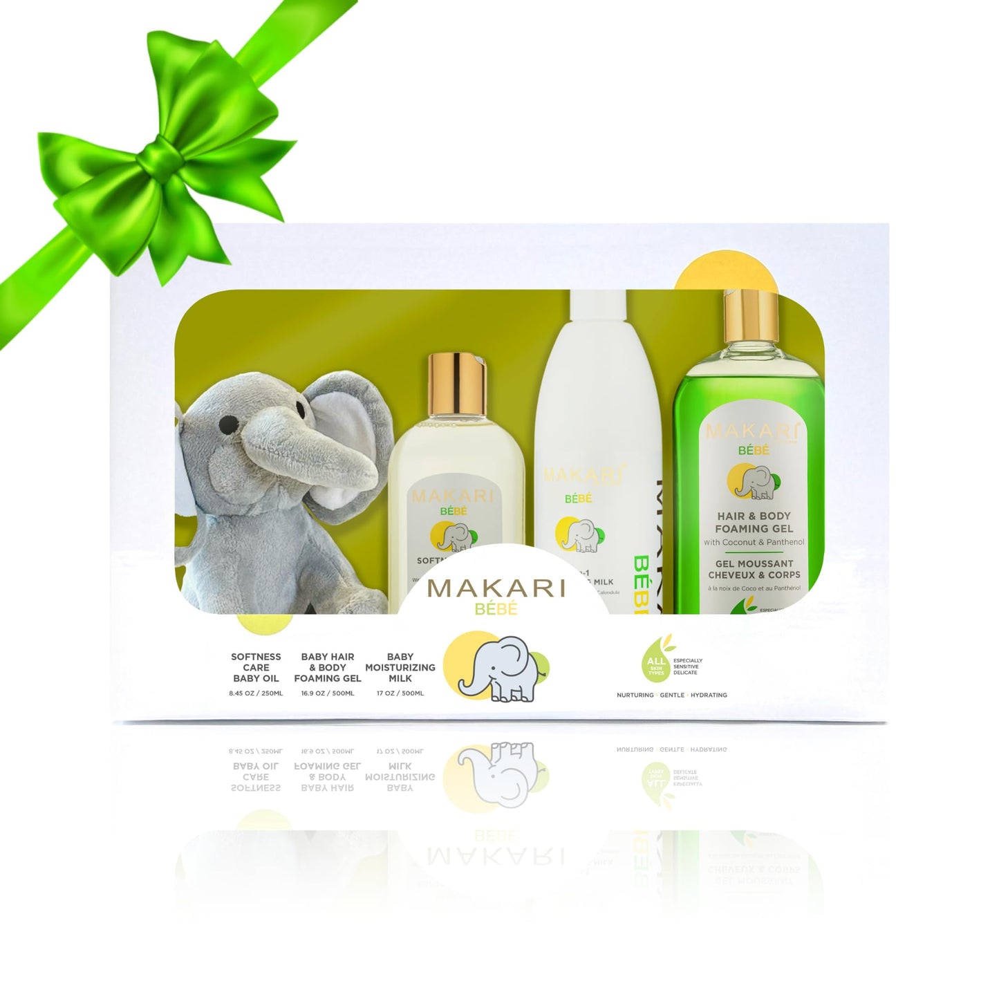 MAKARI Baby Skin Care Set - 2-in-1 Cleansing Milk, Foaming Gel & Calming Oil
