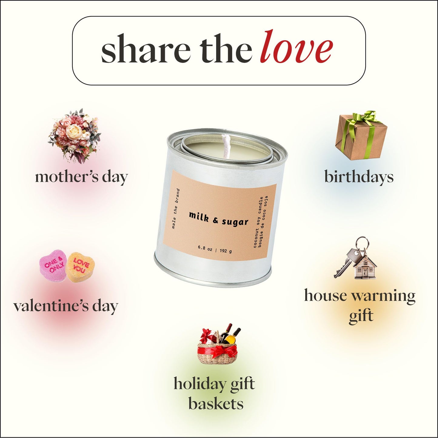 MALA Milk & Sugar Cinnamon & Vanilla Candle – Vegan Soy, 45-Hour Burn