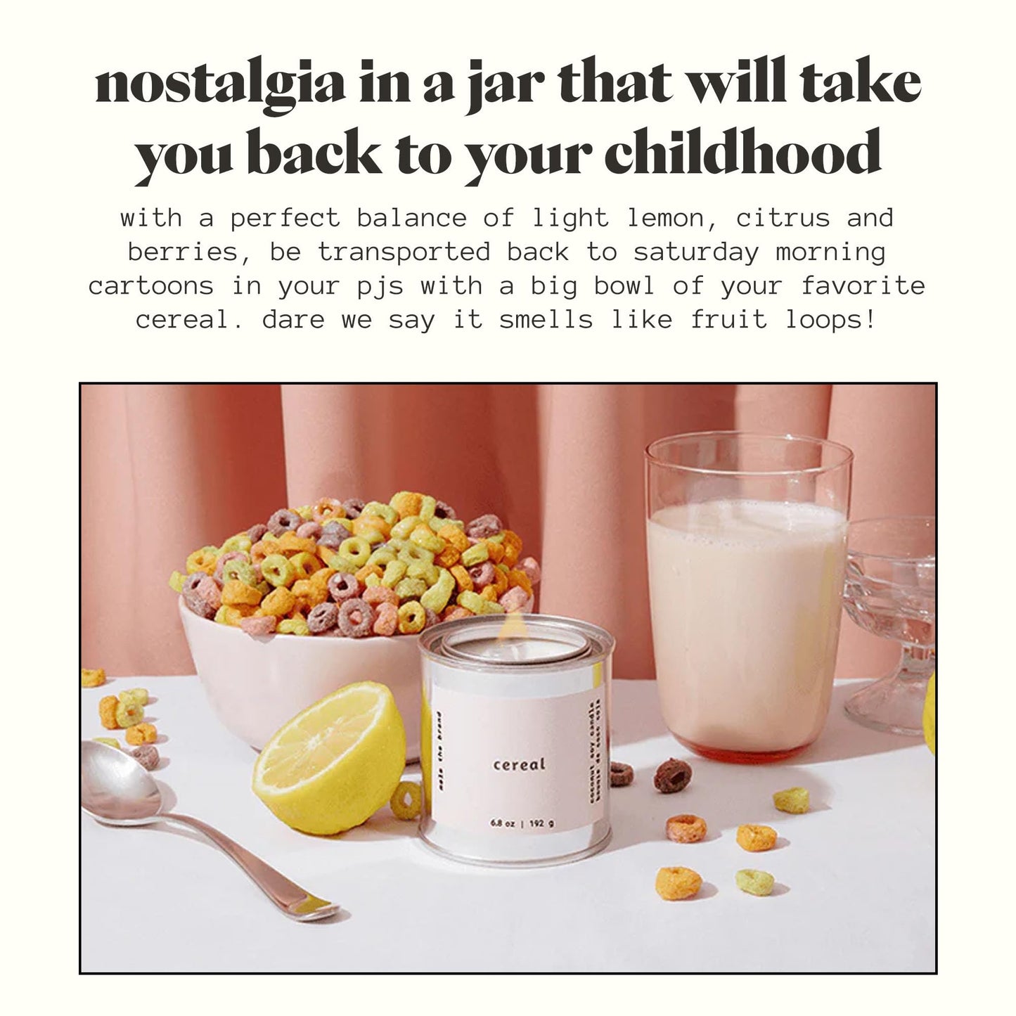 MALA Cereal Scented Soy Candle – 6.8 oz Classic | Clean 45-Hour Burn