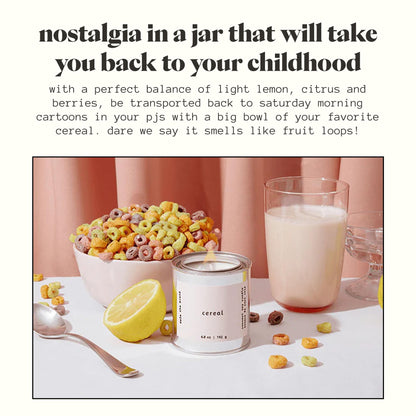 MALA Cereal Scented Soy Candle – 6.8 oz Classic | Clean 45-Hour Burn