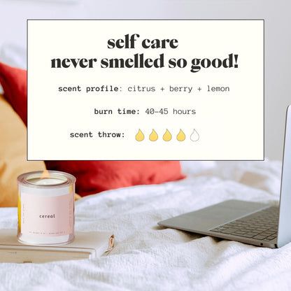 MALA Cereal Scented Soy Candle – 6.8 oz Classic | Clean 45-Hour Burn