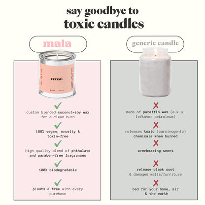 MALA Cereal Scented Soy Candle – 6.8 oz Classic | Clean 45-Hour Burn