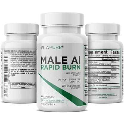 Male AI Rapid Burn – GLP-1 Optimized Thermogenic Fat Burner for Men | 60 Capsules