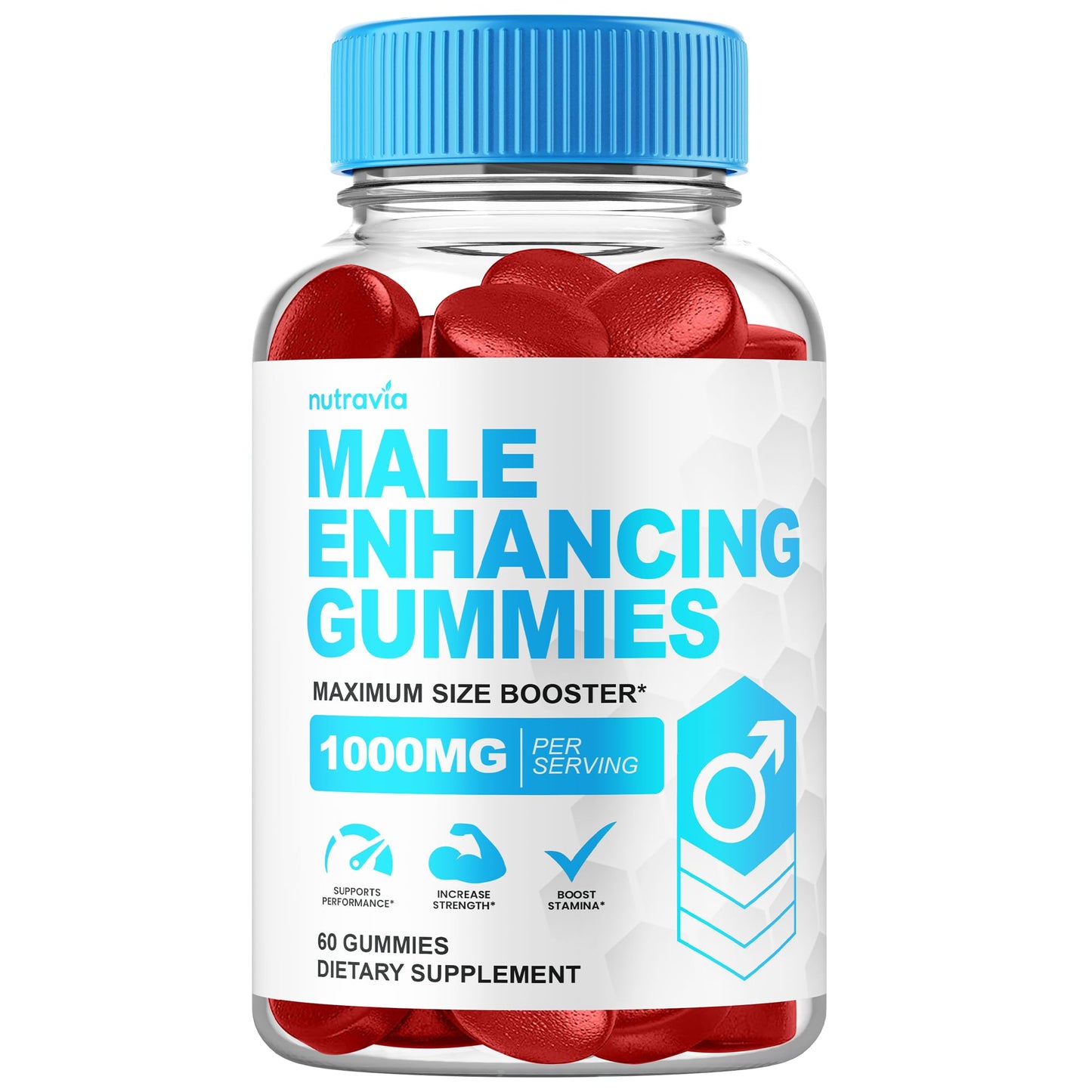Male Enhancing Gummies - 6 in 1 Testosterone Booster for Men | 60 Gummies