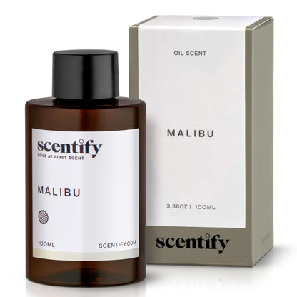 Scentify Malibu Aroma Oil Refill for Diffusers – Lemon, White Tea, Thyme, Cedar & Musk – 100ml (3.38 oz)