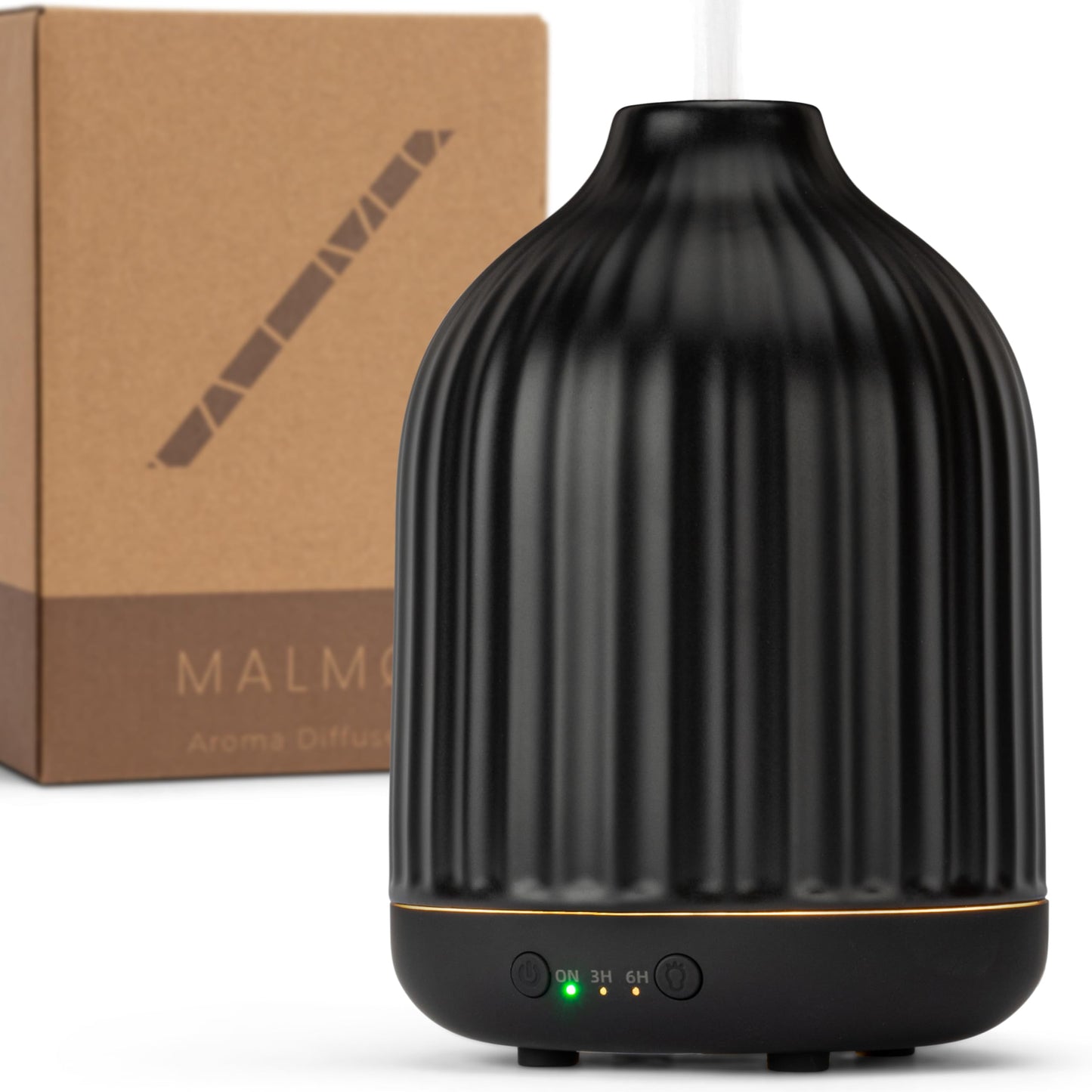 MALMØ Ceramic Diffuser 250ml – Non-Toxic Essential Oil Diffuser Black