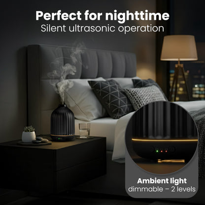 MALMØ Ceramic Diffuser 250ml – Non-Toxic Essential Oil Diffuser Black