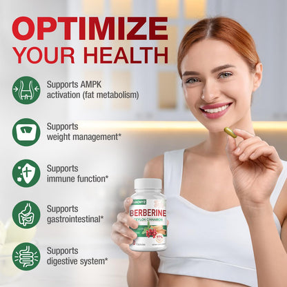 MAMOWYZ Berberine with Ceylon Cinnamon | 1500mg Berberine HCl, AMPK Activation, 2-Pack