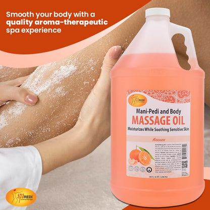 SPA REDI Mandarin Scented Massage Oil 128 Oz – Full Body Massage
