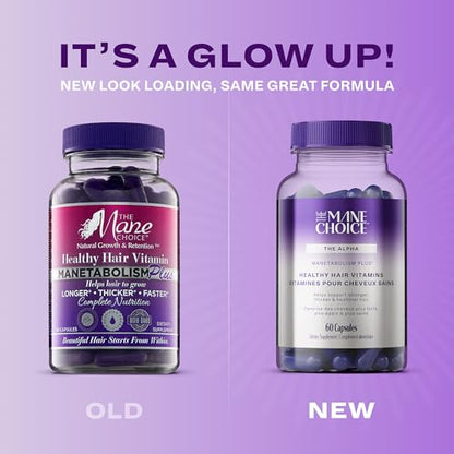 Manetabolism Plus Healthy Hair Growth Vitamins | Hair, Skin & Nails – 60 Capsules