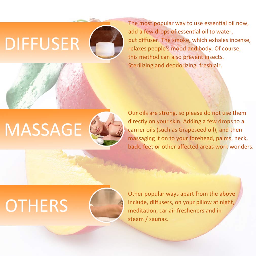 2-Pack Mango Essential Oil - 100% Pure Organic Aromatherapy for Diffuser