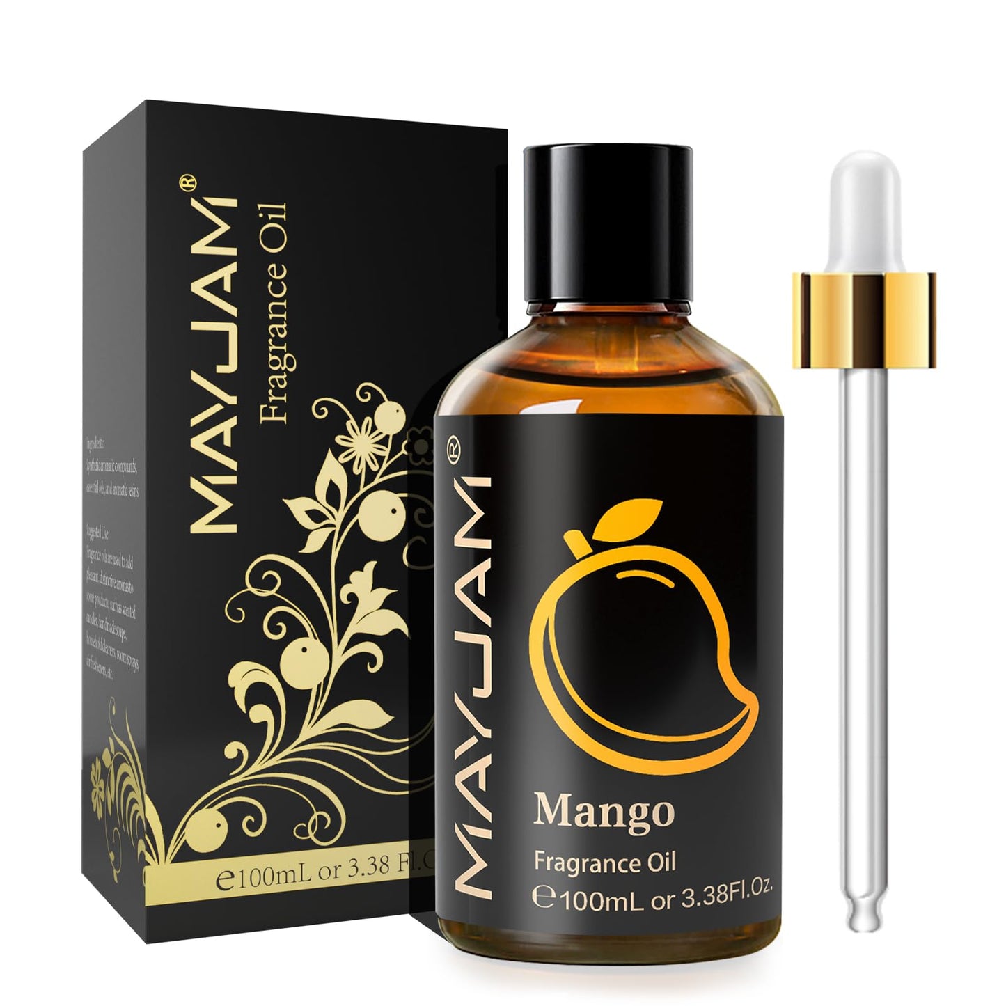 MAYJAM Mango Fragrance Oil 100ML with Glass Dropper - Diffuser & DIY Soap, Candle Making