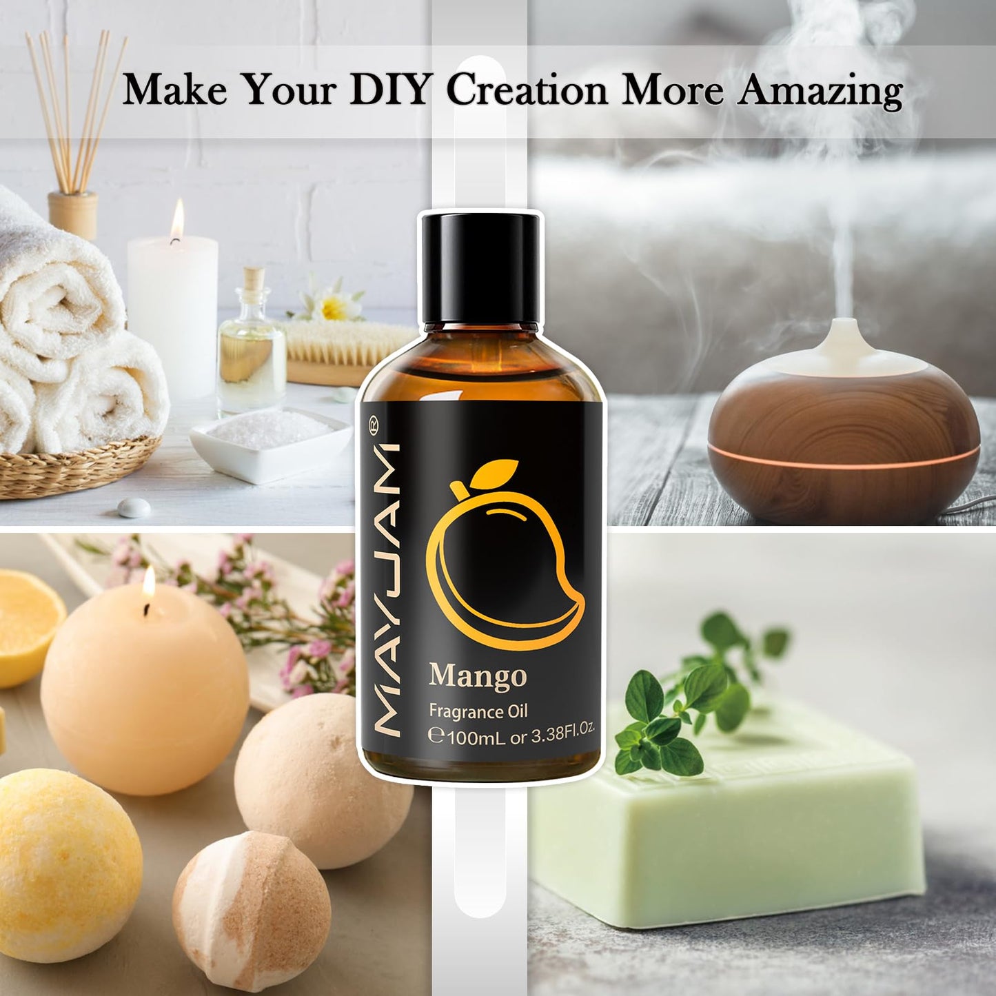 MAYJAM Mango Fragrance Oil 100ML with Glass Dropper - Diffuser & DIY Soap, Candle Making