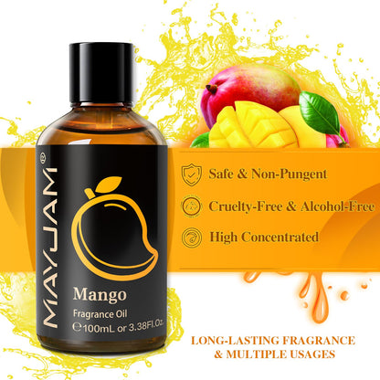 MAYJAM Mango Fragrance Oil 100ML with Glass Dropper - Diffuser & DIY Soap, Candle Making