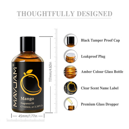 MAYJAM Mango Fragrance Oil 100ML with Glass Dropper - Diffuser & DIY Soap, Candle Making