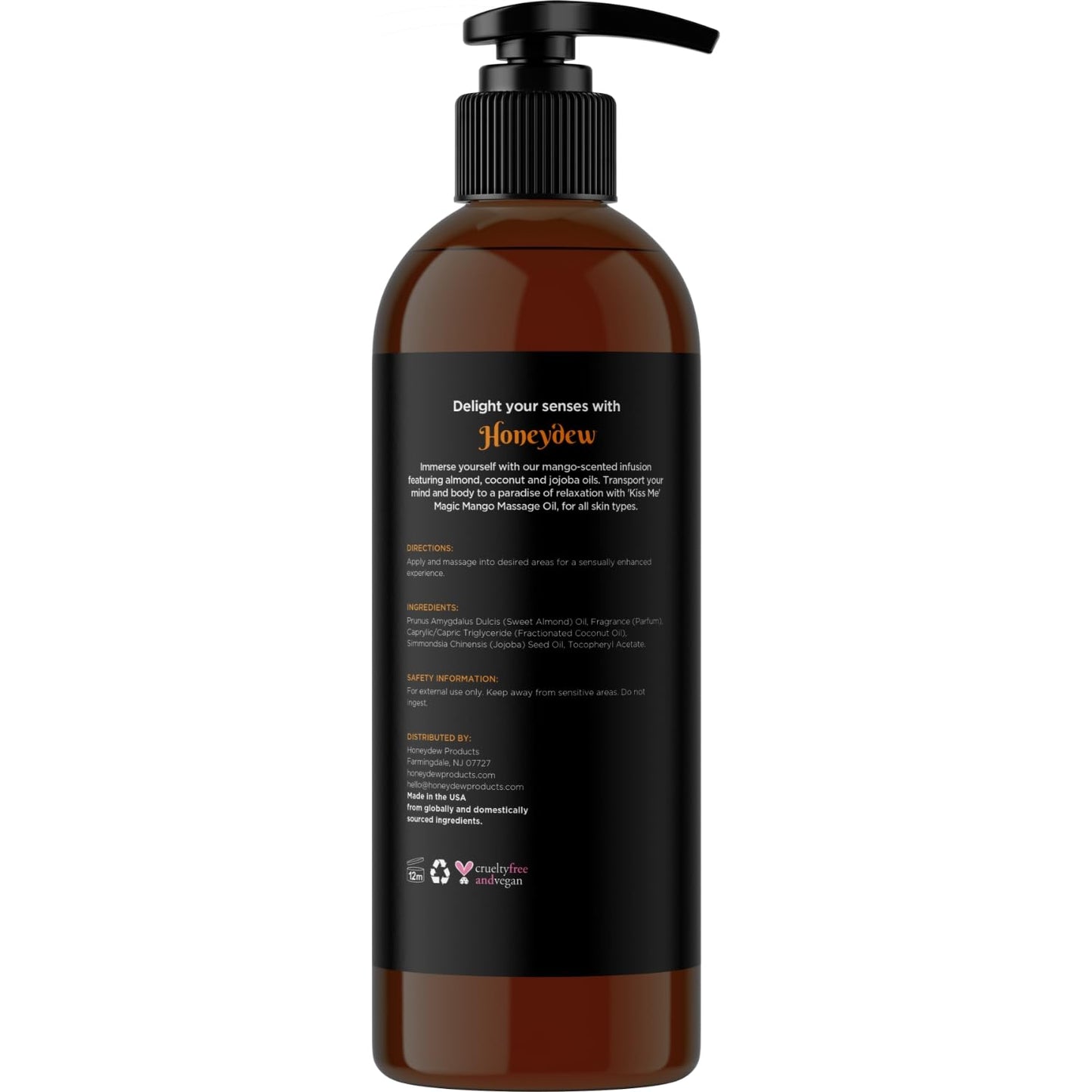 Mango Sensual Massage Oil for Couples – Vegan, Non-Greasy, Mango Scent