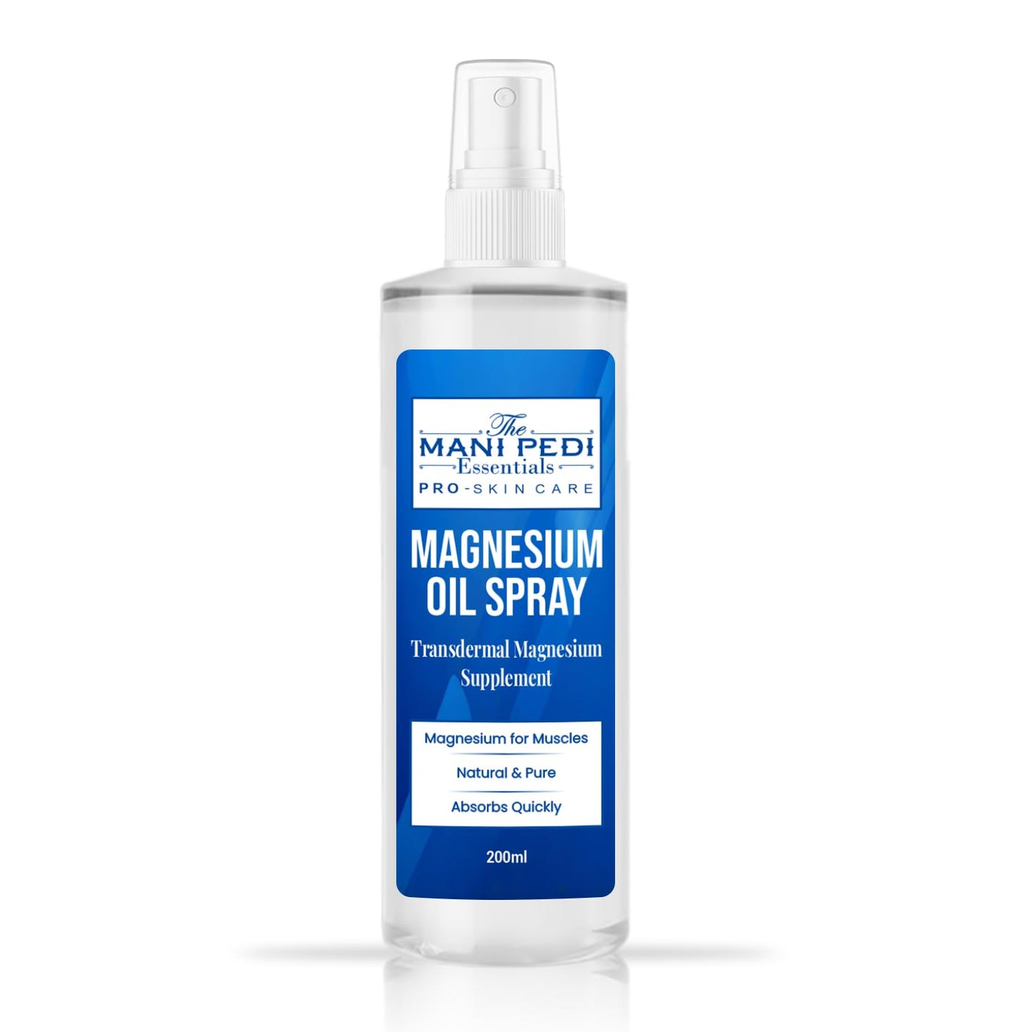 The Mani Pedi Essentials Magnesium Oil Spray – Quick Absorbing Topical Magnesium for Muscles & Sleep (7 fl oz)