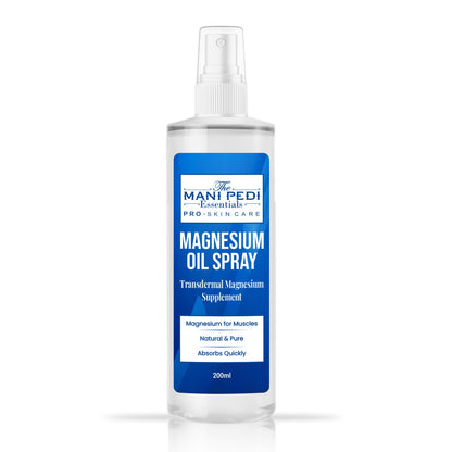 The Mani Pedi Essentials Magnesium Oil Spray – Quick Absorbing Topical Magnesium for Muscles & Sleep (7 fl oz)