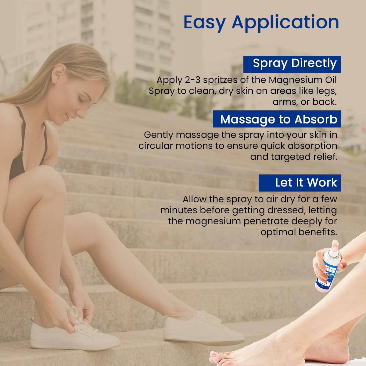 The Mani Pedi Essentials Magnesium Oil Spray – Quick Absorbing Topical Magnesium for Muscles & Sleep (7 fl oz)