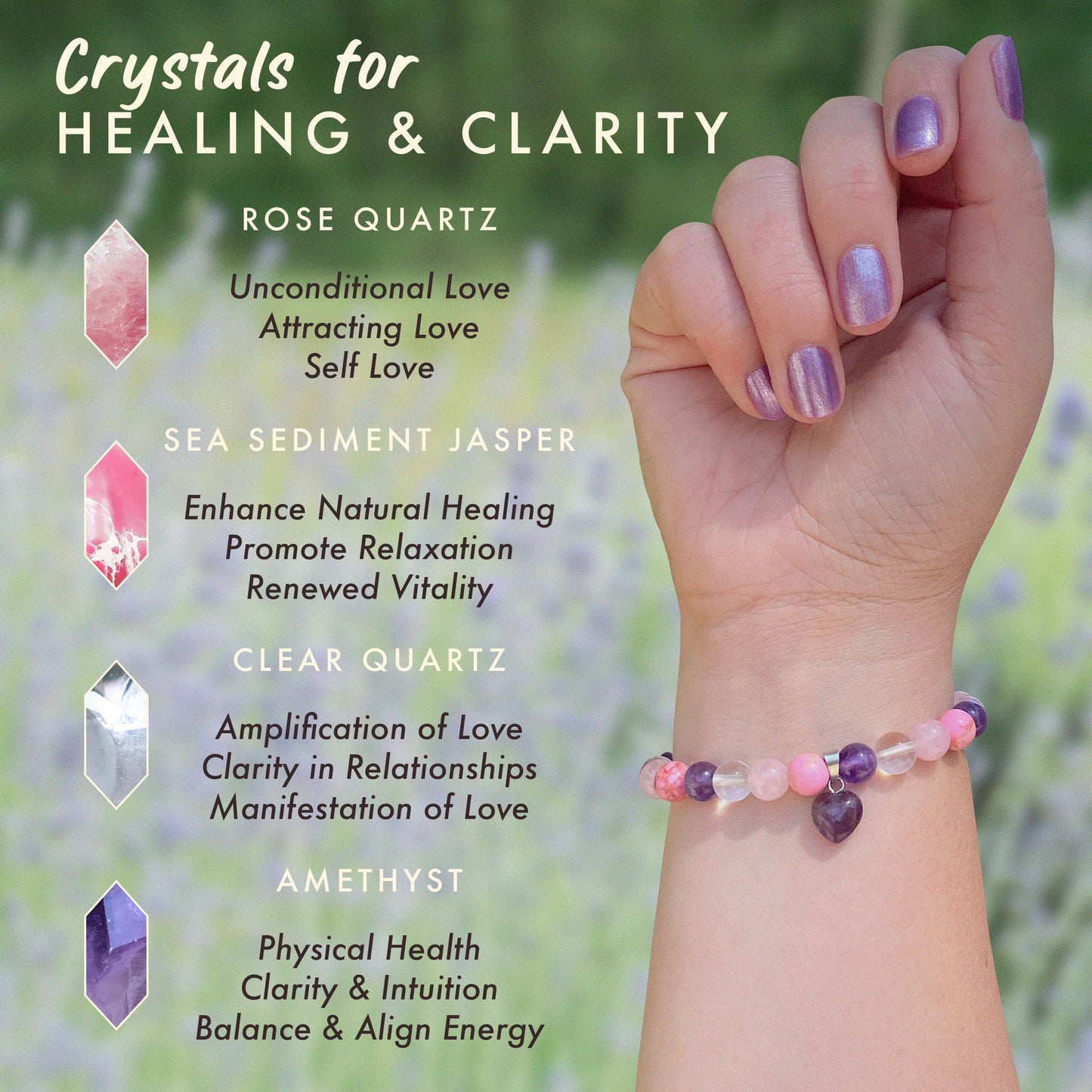 Lavender & Sage Healing Candle with Crystals Bracelet | Manifest Candles