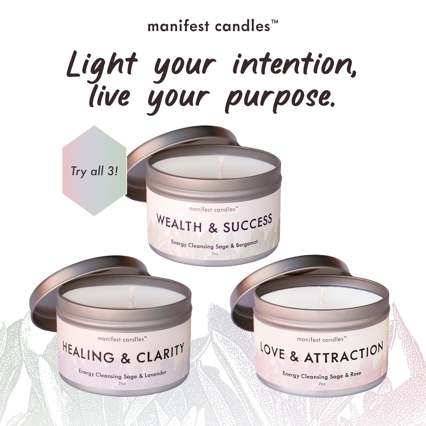 Lavender & Sage Healing Candle with Crystals Bracelet | Manifest Candles