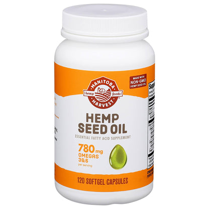 Manitoba Harvest Hemp Seed Oil Softgels – 780 mg Omegas 3 & 6 | 120 Ct