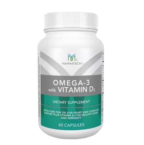 Mannatech Omega-3 with Vitamin D3 – Bone, Heart & Brain Health | Pure Fish Oil