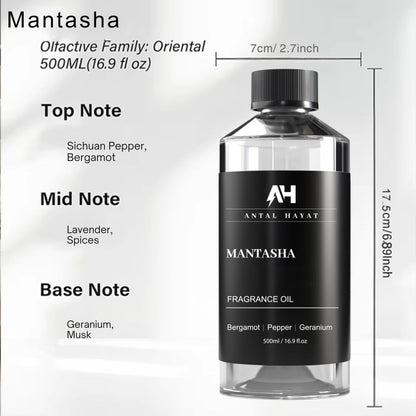 Mantasha 500ml Diffuser Oil – Sauvage-Inspired Bergamot, Pepper & Geranium