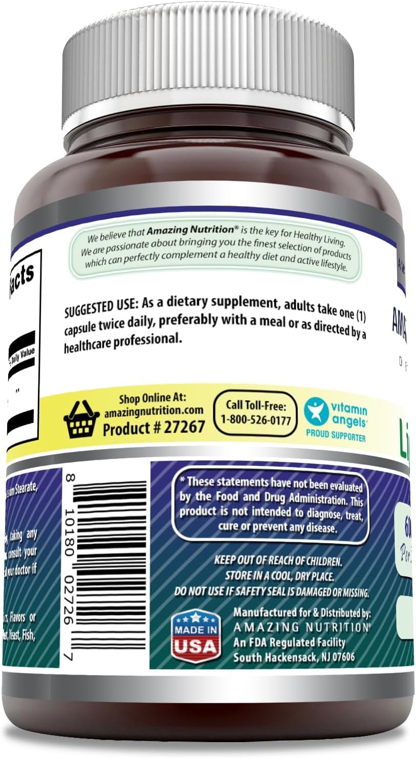 Amazing Formulas Alpha Lipoic Acid 600 mg – 60 Capsules | Non-GMO, Gluten Free | Made in USA | 2-Pack