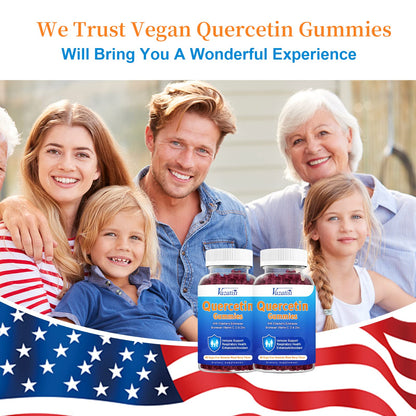 2 Pack Quercetin Gummies with Bromelain – Immune Support, Vegan, Mixed Berry