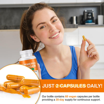 Turmeric & Ginger 1500mg – Curcumin with BioPerine for Joint Pain